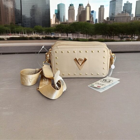 Valentino Orlandi Taupe Double Zipper Crossbody NWT - Picture 4 of 8